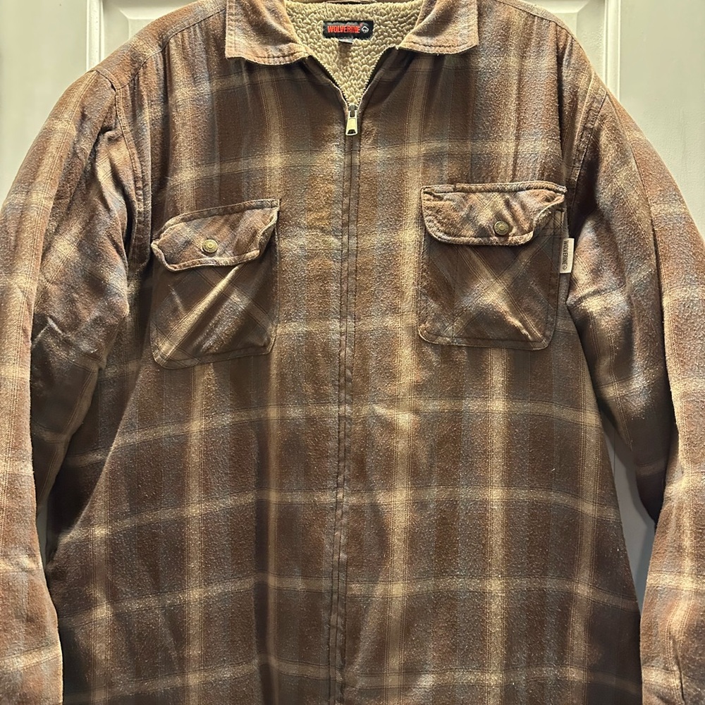 Wolverine Fleece-Lined Zip Closure Plaid Shacket